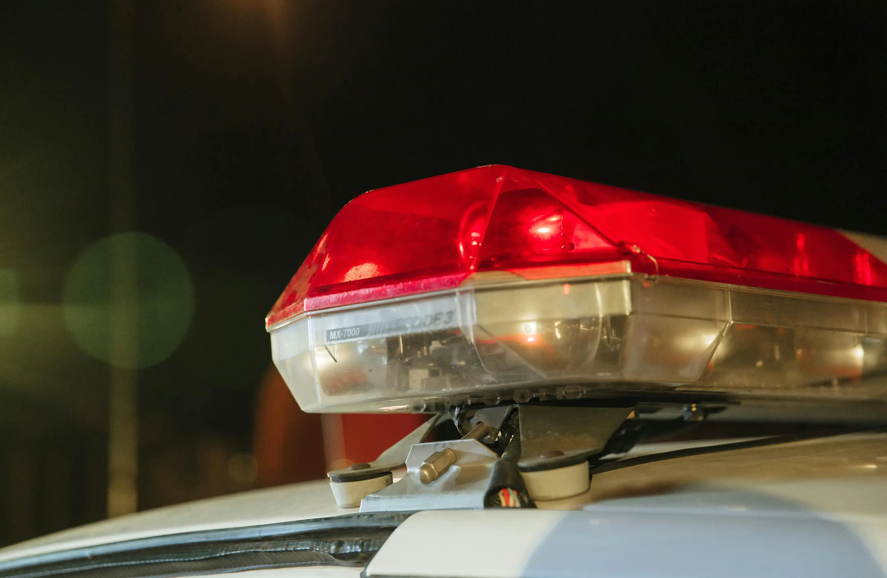 Mobile patrol security vehicle performing night patrol